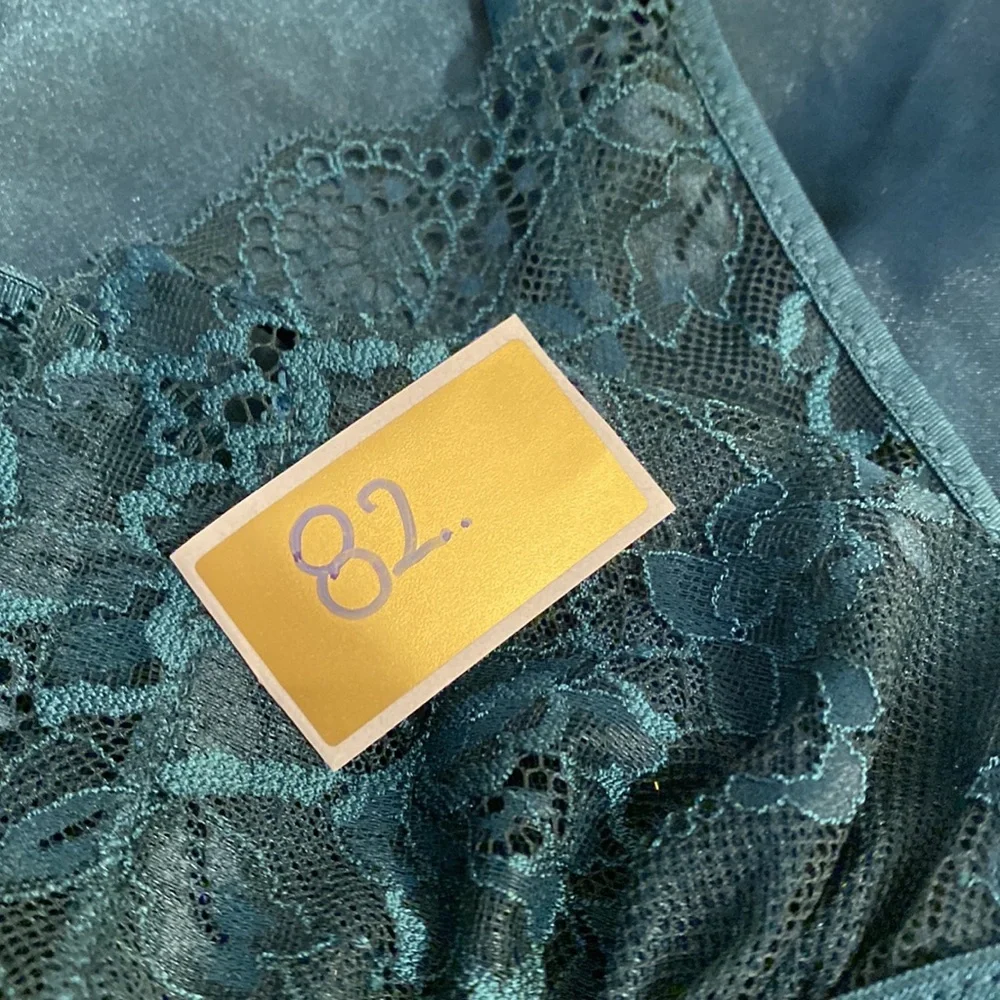 In Bloom by Jonquil Elegant Teal Lace Slip Dress. Size M